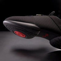 Fuego dance shoes – black split-sole with dual pivot points.
