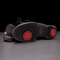 Fuego dance shoes – black split-sole with dual pivot points.
