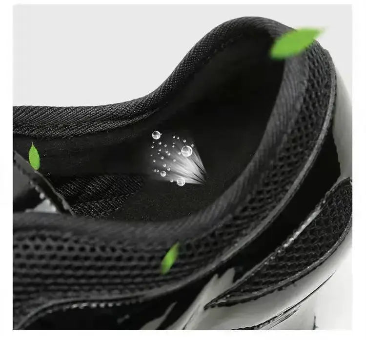 Black Latin dance shoes with 1.5-inch heel