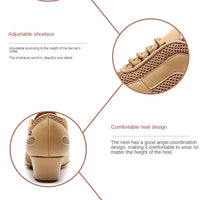 Nude latin dance shoes with 1.5-inch Cuban heel