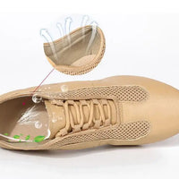 Nude latin dance shoes with 1.5-inch Cuban heel