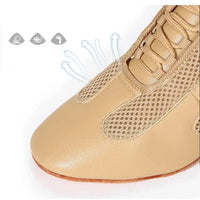 Nude latin dance shoes with 1.5-inch Cuban heel
