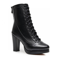 Black Platform vegan leather Latin and pole dancing shoes.