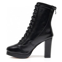 Black Platform vegan leather Latin and pole dancing shoes.