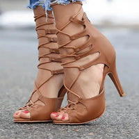 Amalia adjustable lace-up open-toe womens Latin dance shoes