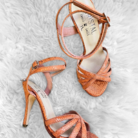 Diamante - Orange Snake Leather Tango Dance