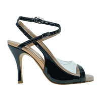 Aries Black patent tango shoes crisscross straps