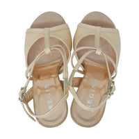 Oriental Pearl cream tango shoes gold glitter heel