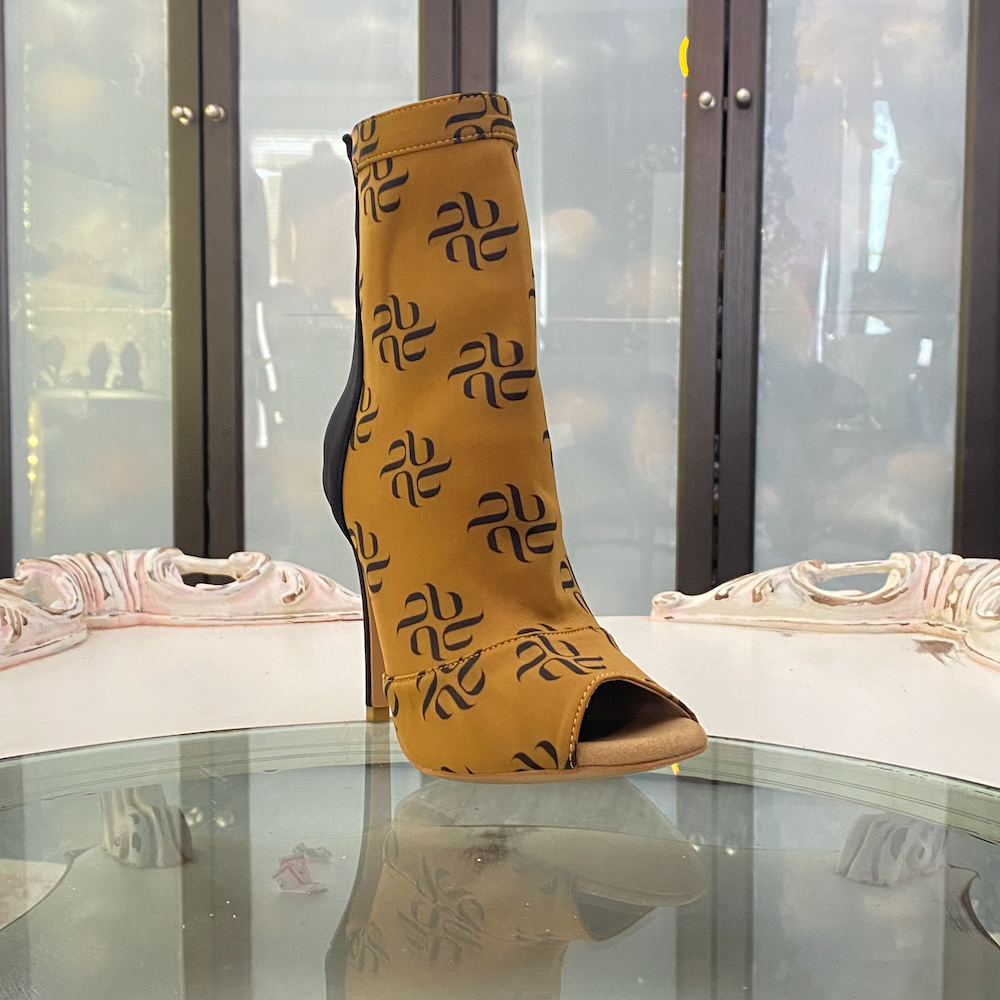 Shabina Logo Stretch Lycra Sock Dance Booties Street Sole