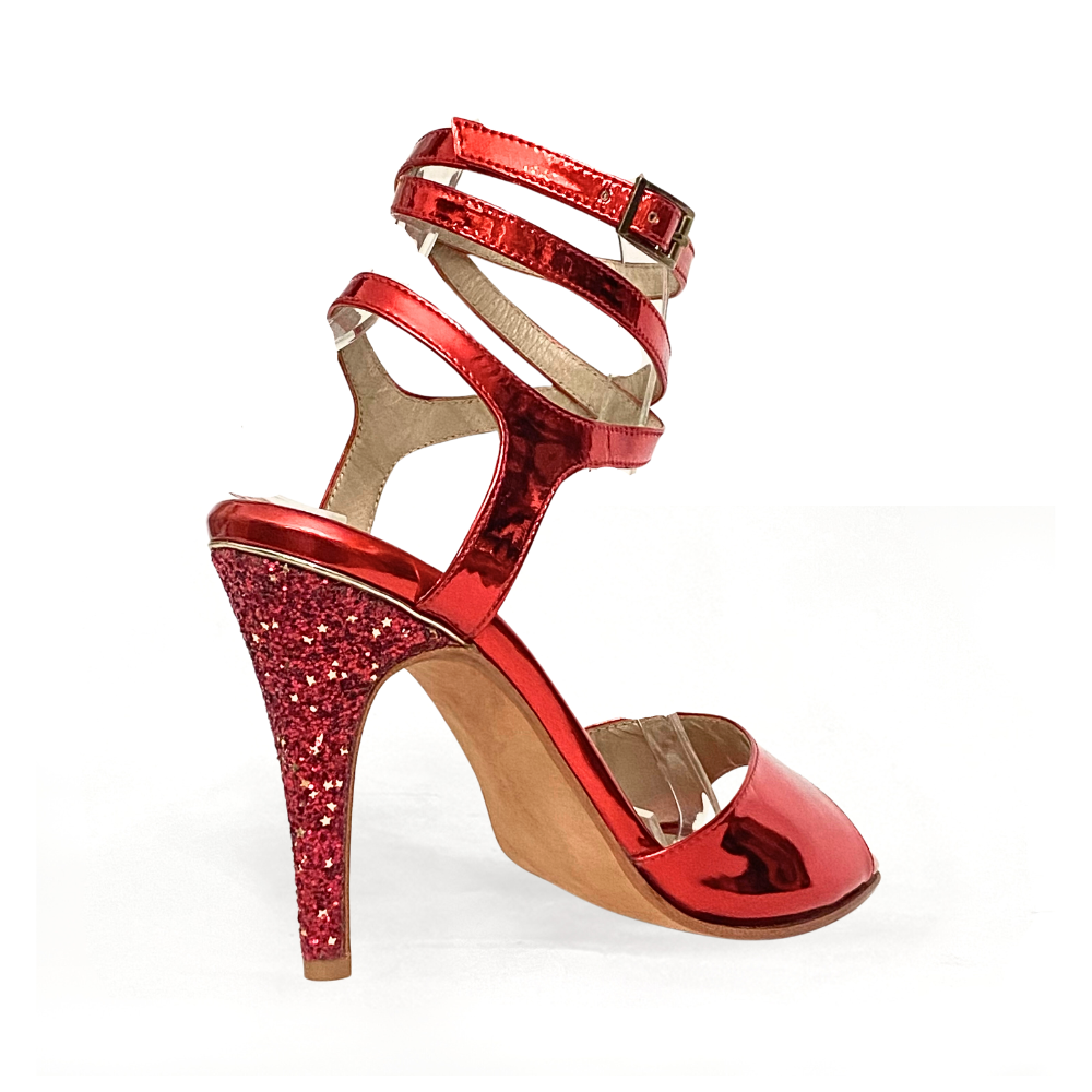 Red glitter dance shoes hotsell