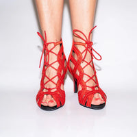 Rita lace-up red women’s Latin dance shoes