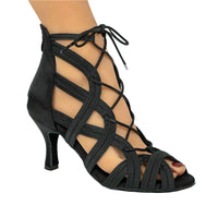 Rita lace-up black women’s Latin dance shoes