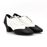 Melody black & white latin dance shoes