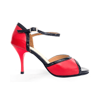 Red and Black Leather Tango Shoes