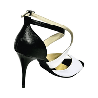 Luna Black & White Leather Tango Shoes