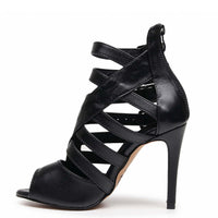 Vegan strappy black latin dance shoes
