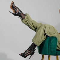 Vegan strappy black latin dance shoes