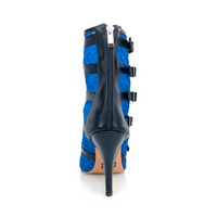 Riley fishnet dance boots with buckle straps