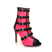 Riley fishnet dance boots with buckle straps