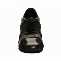 Practice 3" Straight Heel, Closed Wide Toe - Black Mesh & Leather Dance Shoes