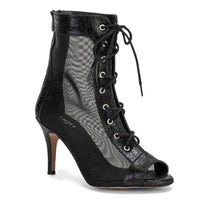 Savanna mesh lace up latin dance booties