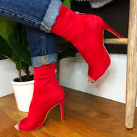 Shabina Solid Color Stretch Latin Dance Booties
