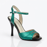 Emerald green leather tango shoes limited