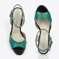 Emerald green leather tango shoes limited