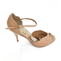 Scallop Argentine Tango Shoes – Mauve Patent with Suede Sole