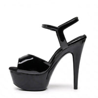 Tate - Black Wet Look - Street Sole