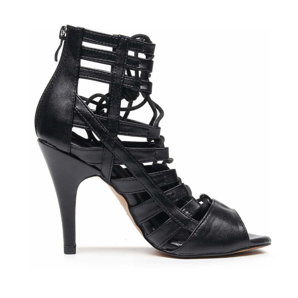 Black strappy fashion heels open toe