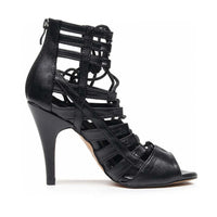 Vegan strappy lace-up Latin dance shoes