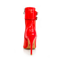 Open Toe Lace Up Red Womens Latin Dance Shoes