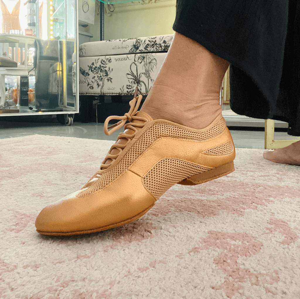 Gold Flex Practice Latin Dance Shoe with suede sole