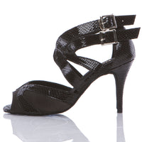 Isabel black metallic Latin dance shoes