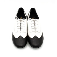 Melody black & white latin dance shoes