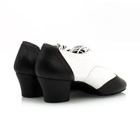 Melody black & white latin dance shoes