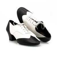 Melody black & white latin dance shoes