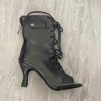 Open toe lace up ankle boots
