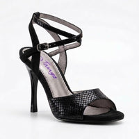 Black Suede and Snake NEO Argentine Tango Shoes