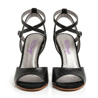 Black Suede and Snake NEO Argentine Tango Shoes