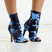 Shabina Tie Dye Stretch Lycra Latin Dance Booties
