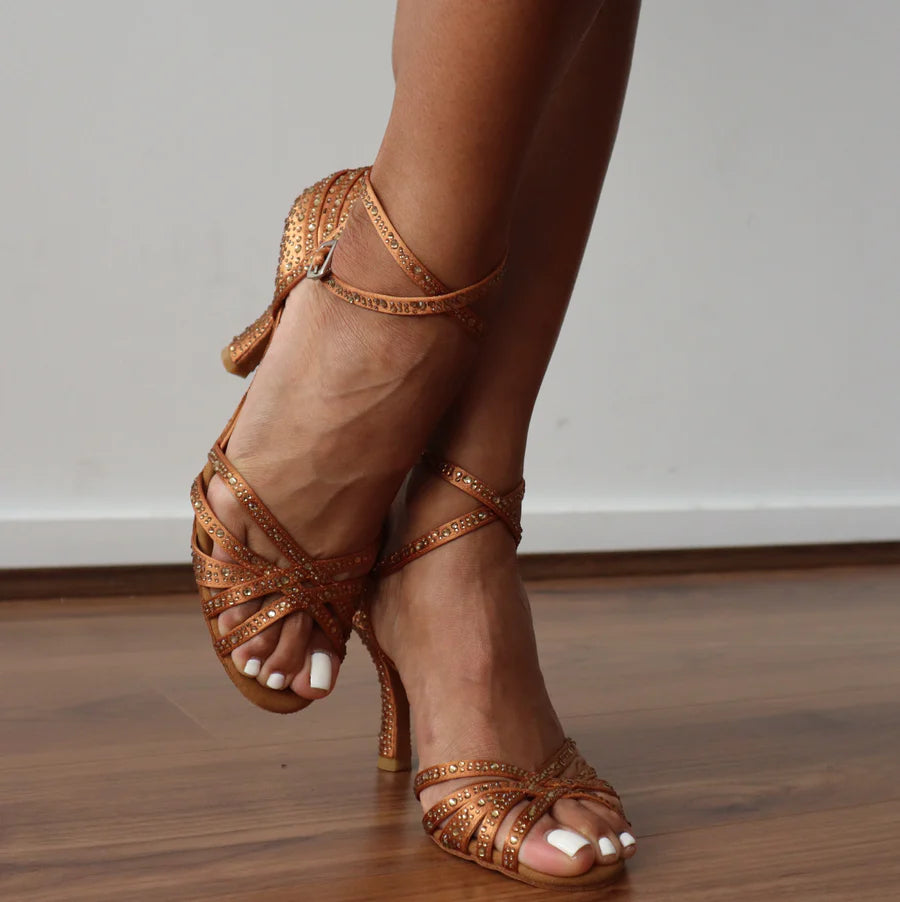 Paris Gold Tan Latin Dance Shoes