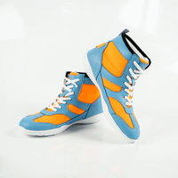 Vigor hi top unisex dance sneaker blue & orange retro