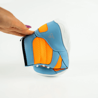 Vigor hi top unisex dance sneaker blue & orange retro
