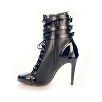 Vegan Latin dance boots with removable buckles.