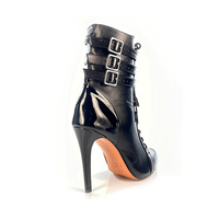 Vegan Latin dance boots with removable buckles.