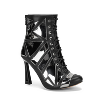 Vegan leather closed-toe ankle latin dance boots