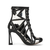 Vegan leather closed-toe ankle latin dance boots