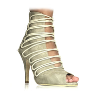 Karla denim lace-up latin dance booties